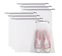 Shoe Travel Bags, Trasparente Storage Pouches, Clear Drawstring Organizers, Lightweight, Multi-Pack for Packing Convenience, Suitcases and Tote Bags, 7,87 x 7,87 x 0,79 pollici, 6