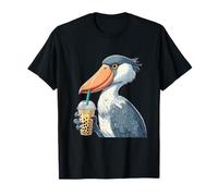 Shoebill Cicogna bere Bubble Tea Maglietta