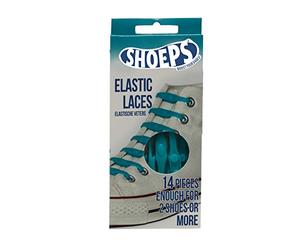 Shoeps - Lacci elastici per scarpe, 14-piece, Indigo