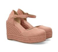 shoes&blues.es Espadrillas da Donna con Zeppa e Plateau, Punta e Tallone Chiusi, Chiusura con Fibbia alla Caviglia, Zeppa Monocolore, Leggera e Comoda in Juta Intrecciata per la Stagione Estiva.