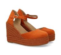 shoes&blues.es Espadrillas da Donna con Zeppa e Plateau, Punta e Tallone Chiusi, Chiusura con Fibbia alla Caviglia, Zeppa Monocolore, Leggera e Comoda in Juta Intrecciata per la Stagione Estiva.