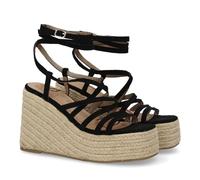 shoes&blues.es Sandali con culla alta stile romano con piattaforma in juta intrecciata. Chiusura con corde. Design a strisce sottili avvolge il piede e si adatta alla caviglia. Ideale primavera estate