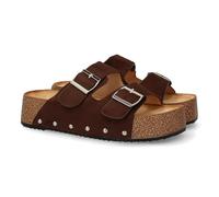 shoes&blues.es Sandalo da donna, comodo ed elegante, con pianta anatomica, design moderno con dettagli metallici e chiusura a fibbia, ideale per la primavera estate., marrone, 39 EU
