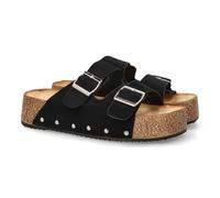 shoes&blues.es Sandalo da donna, comodo ed elegante, con pianta anatomica, design moderno con dettagli metallici e chiusura a fibbia, ideale per la primavera estate., Nero , 36 EU