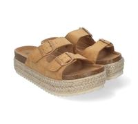 shoes&blues.es Sandalo da donna, comodo ed elegante, foderato in iuta, con pianta anatomica, con chiusura a fibbia, ideale per la primavera estate, taupe, 38 EU