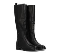 shoes&blues.es Stivale alto con canina elastica. Stampa liscia e chiusura a cerniera, suola piatta con tacco. da donna ideale stagione ottono invernale., Nero , 36 EU