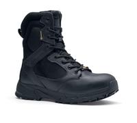 Shoes for Crews Defense High, scarpe da lavoro (senza punta in acciaio) certificate CE 02 HRO WR SRC, stivali unisex con suola antiscivolo, scarpe impermeabili per uomo e donna, Nero , 43 EU