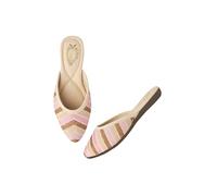 Shoetopia Sabot piatti ricamati per donne e ragazze, Crema, 6 UK