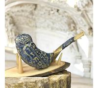 Shofar Ram Horn 3D Kosher 13"-16" Judaica + con supporto in legno - Made in I...