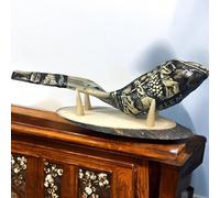 Shofar Ram Horn 3D Kosher 13"-16" Judaica + con supporto in legno - Made in I...