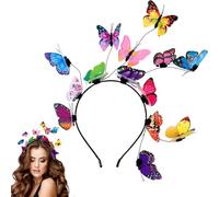 SHOFUL Fasce a farfalla da donna, accessori per capelli fantasiosi per ragazze, cappelli fascinator da donna, corona a farfalla colorata per feste di tè, matrimoni, costumi di Halloween