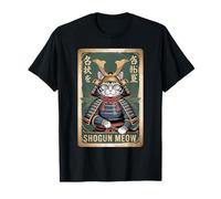 Shogun Gatto Guerriero Armatura Samurai Autorità Giapponese Look Maglietta