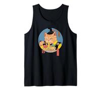 Shogun Ramen Cat Samurai Noodle Anime Art Canotta