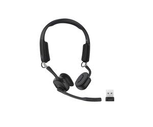 SHOKZ Cuffie a cond. ossea UC OpenMeet con adatt. USB-A, cuffie Bluetooth Open-Ear con micr. canc. rum., auric. wireless per uff., ch., riunioni, Bluetooth 5.4, durata batteria 15 ore, ricarica rap.