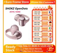 SHOKZ OpenDots ONE E310 / E320 Cuffie Bluetooth wireless aperte V5.4 con microfono, audio Dolby, impermeabili, lunga durata della batteria E310