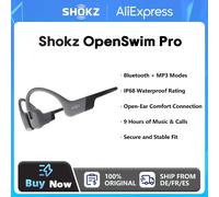 SHOKZ OpenSwim Pro Bone Sound Cuffie sportive Auricolari wireless Bluetooth 5.4 IP68 Micros con cancellazione del rumore impermeabile 9 ore OpenSwim Pro Grigio