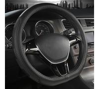 Sholer Coprivolante universale a forma di D, per auto/auto/SUV, in pelle nera, con migliore presa sportiva, per uomini e donne, adatto per volante a forma di D con fondo piatto