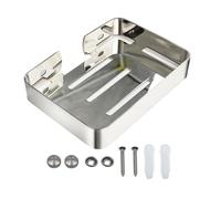 Shonmogar Portasapone da parete in acciaio inox con viti, robusto portasapone per sapone da bar, elegante portasapone per doccia, bagno, lavello della cucina, argento lucido