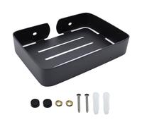 Shonmogar Portasapone in acciaio inox nero, portasapone da parete con viti, robusto portasapone per bar, portasapone, elegante portasapone per doccia, bagno, cucina, lavello vasca