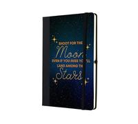 'Shoot for the Moon Even If You Miss You'll Land Among the Stars' A5 - Album motivazionale con carta a righe, regalo ispiratore per amici e familiari (note-ha23-shootmoon)