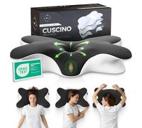 Shootforthestars Cuscino Cervicale per Dormire in Memory Foam Comodo Fin dalla Prima Notte - Cuscino Ortopedico Cervicale Ergonomico per Dormire di Lato o Supini Sfoderabile e Lavabile (Scuro)