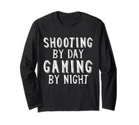 Shooting By Day Gaming By Night Competition Gun Marksman Maglia a Manica