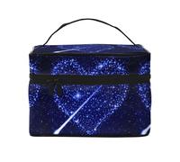 Shooting Star Heart Borsa cosmetica impermeabile portatile di grande capacità 23x17x16cm per viaggio sport all'aria aperta regalo compagno di nozze, Nero , Taglia unica