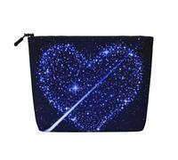 Shooting Star Heart Organizer versatile per articoli da toeletta - Borsa per trucchi in canapa finta - Borsa cosmetica riutilizzabile con astuccio con cerniera, nero, Taglia unica