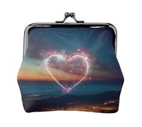 Shooting Star Heart Print Fashion forward Women Coin Purse carino mini cerniera portafoglio con chiusura a bacio impermeabile