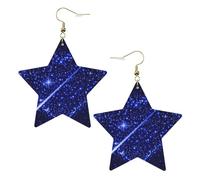 Shooting Star - Orecchini da donna a forma di cuore, orecchini pendenti celesti, gioielli a forma di stella per un versatile, One Size, Pelle