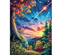 Shooting Star Over A Magical Forest Rompicapo 300 Pezzi Michelangelo Per Adulti Science Fiction Magical Dream Cartone Spesso Cappella Sistina Per Collezione Artistica Edizione Esclusiva Con Colla Inc