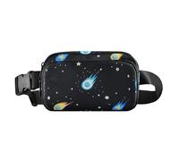 Shooting Stars Cartoon Black Sky Elegante Marsupio Borsa a Tracolla per Donne Uomini Resistente all'acqua con Cinghia Regolabile per Viaggi Palestra Lavoro bolso de lado para, Stelle cadenti cartone
