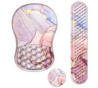 SHOOYIO 3 pz/set di cuscinetti in memory foam poggiapolsi tappetino per mouse portabicchieri alleviare l'affaticamento da uso prolungato del computer comodo cuscino da polso per digitare e giocare