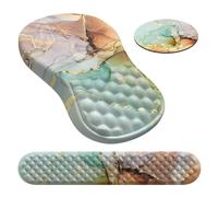 SHOOYIO 3 pz/set di cuscinetti in memory foam poggiapolsi tappetino per mouse portabicchieri alleviare l'affaticamento da uso prolungato del computer comodo cuscino da polso per digitare e giocare