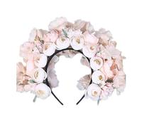SHOOYIO Cerchietto per capelli con fiori in seta, elegante cerchietto per capelli in seta, unico fermaglio per capelli floreale, per matrimoni e festival