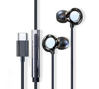 SHOOYIO Cuffie intrauricolari con microfoni integrati e tecnologia in ceramica per un suono chiaro in chiamate e intrattenimento, cuffie USB C