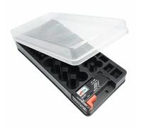 SHOOYIO Custodia per batteria in ABS resistente 116 slot individuali per cortocircuiti per scatola di immagazzinaggio sicura slot multifunzione organizer per batterie con tester di potenza