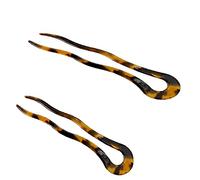 SHOOYIO Fermaglio per capelli a torsione francese vintage acetato di celluloide grande ondulato a forma di U a forma di tartaruga e conchiglia, fermaglio per capelli, fermaglio per chignon, accessori