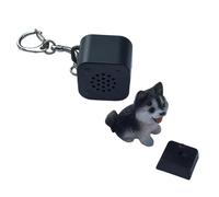 SHOOYIO Realistico Howling Dog Portachiavi Pulsante Con Effetti di Luce LED Ricaricabile Porta USB Tastiere Pulsante Animato Cane Suono Gadget