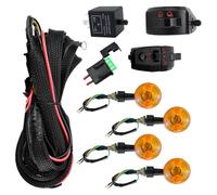 SHOOYIO Set di indicatori di direzione per moto, con cablaggio completo clacson e lampeggiante, per una semplice installazione e un uso duraturo
