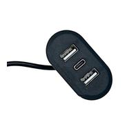 SHOOYIO Tipo di stazione di ricarica da tavolino rotondo C del foro dello scrittorio di USB di 3 porte adattatore di potere incorporato per l'adattatore per il desktop