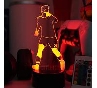 Shop and Solve FootballLED - Luce 3D dream luce notturna - lampada USB e batteria con telecomando, 7 colori e 5 modalità idea regalo per tifosi, per bambini e adulti tifosi (Joya21)