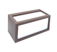 Shop SoftAir Applique lampada parete da esterno bianco ip54 rettangolare moderna per facciata balcone terrazza - garanzia 5 anni (Corten Ruggine)