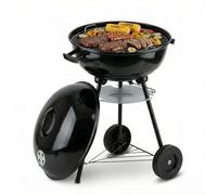 Shop SoftAir Barbecue a Sfera con Coperchio e Raccoglicenere, Grill a Carbonella da Esterno, Ø 44 cm, 70 cm Altezza, 2 Ruote, Ripiano Inferiore, Ventilazione Regolabile, Nero