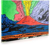ShopArt - Andy Warhol - Quadro con Vernice effetto Pennellate a Mano a Rilievo Vesuvius (Vesuvio) Stampa Fine Art su tela Canvas Alta Definizione Pronto da Appendere (Cm 50 x 70)