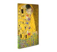 ShopArt Klimt Il Bacio - Quadro su Tela Fine Art con Effetto Pennellate a Rilievo - Canvas 100% Cotone - Pronto da Appendere cm 30x60 - Made in Italy