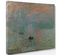 ShopArt Quadri Moderni Soggiorno e Camera da Letto Pennellate a Rilievo Claude Monet Impressione, levar del sole - Stampa Fine Art su tela Canvas Alta Definizione Pronto da Appendere (cm 80 x 100)