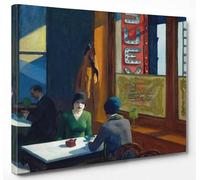 ShopArt - Quadro Effetto Pennellate a Rilievo - Edward Hopper - Chop Suey - Stampa Fine Art su tela Canvas Alta Definizione Pronto da Appendere (cm 50 x 60)