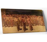ShopArt - Quadro Effetto Pennellate a Rilievo - Giuseppe Pellizza da Volpedo Il Quarto Stato- Stampa Fine Art su tela Canvas Alta Definizione Pronto da Appendere (cm 90 x 180)