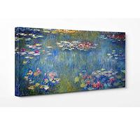 ShopArt - Quadro Effetto Pennellate - Claude Monet Il Bacino delle Ninfee - Stampa Fine Art su tela Canvas Alta Definizione Pronto da Appendere (cm 90 x 180)